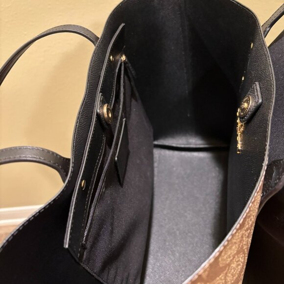 Coach Signature Tote Bag Brown Black Large - Picture 8 of 8